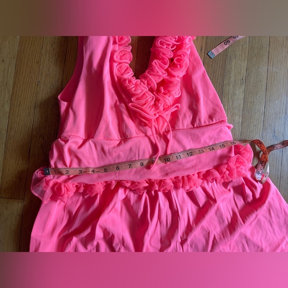 60s Vintage Hot Pink Nylon Jumpsuit - Picture 4 of 8